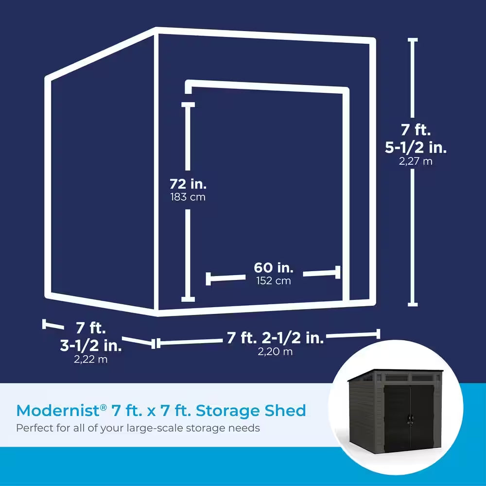 Modernist 7 Ft. 2.5 In. X 7 Ft. 3.5 In. X 7 Ft. 5.5 In. Resin Storage Shed