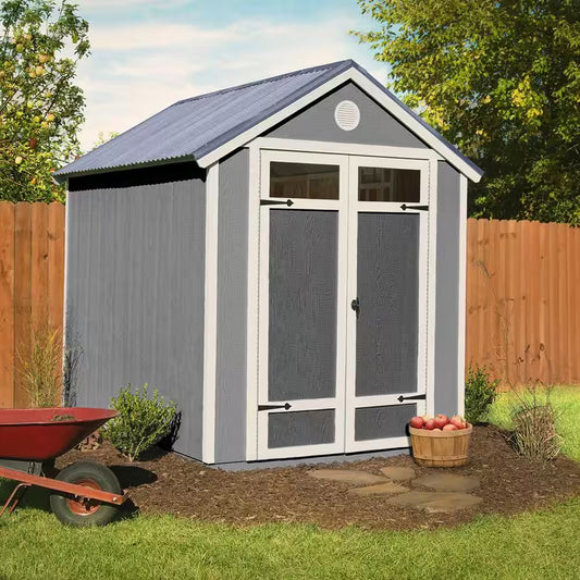 Garden Shed Do-It Yourself 6 Ft. X 8 Ft. Wood Storage Shed with Galvanized Metal Roof and Transom Windows (48 Sq. Ft.)