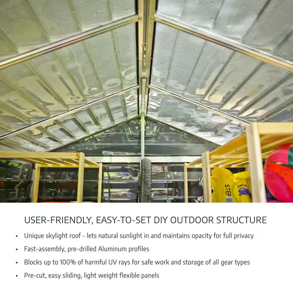 Skylight 6 Ft. X 10 Ft. Tan Garden Outdoor Storage Shed