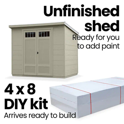 Highland Do-It Yourself 8 Ft. W X 6 Ft. D Complete Outdoor Wood Utility Shed with Palram Roof and Windows (48 Sq. Ft.)