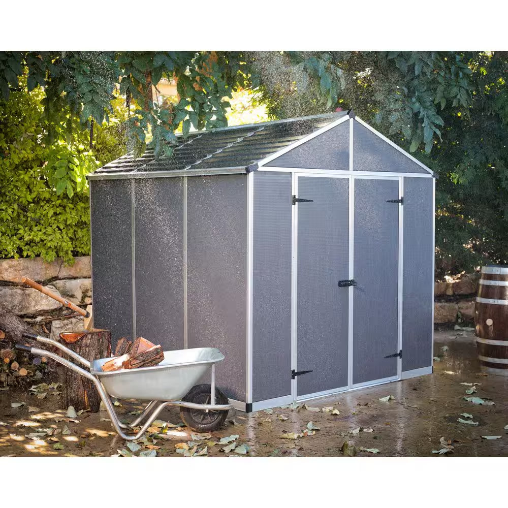 Rubicon 8 Ft. X 8 Ft. Dark Gray Polycarbonate Garden Storage Shed (58.3 Sq. Ft.)