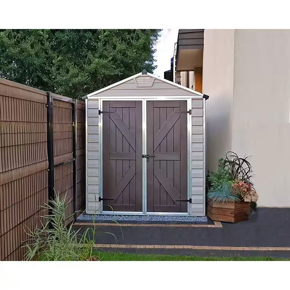 Skylight 6 Ft. X 12 Ft. Tan Garden Outdoor Storage Shed